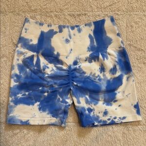 Blue Tie-Dye Women's Bike Shorts